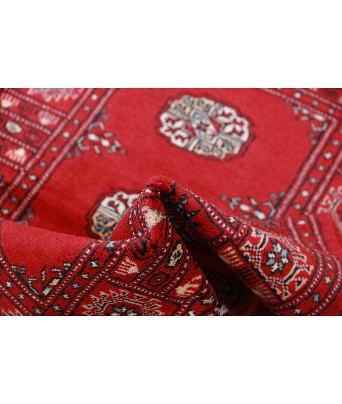 Hand Knotted Tribal Bokhara Wool Rug - 2'6'' x 4'10'' 2'6'' x 4'10'' (75 X 145) / Red / Red