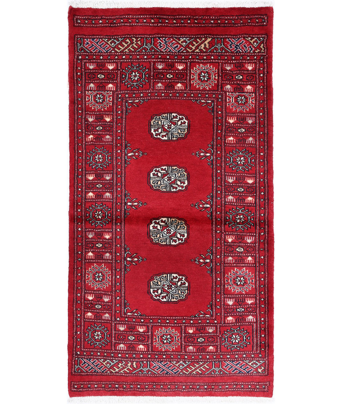 Hand Knotted Tribal Bokhara Wool Rug - 2'6'' x 4'10''
