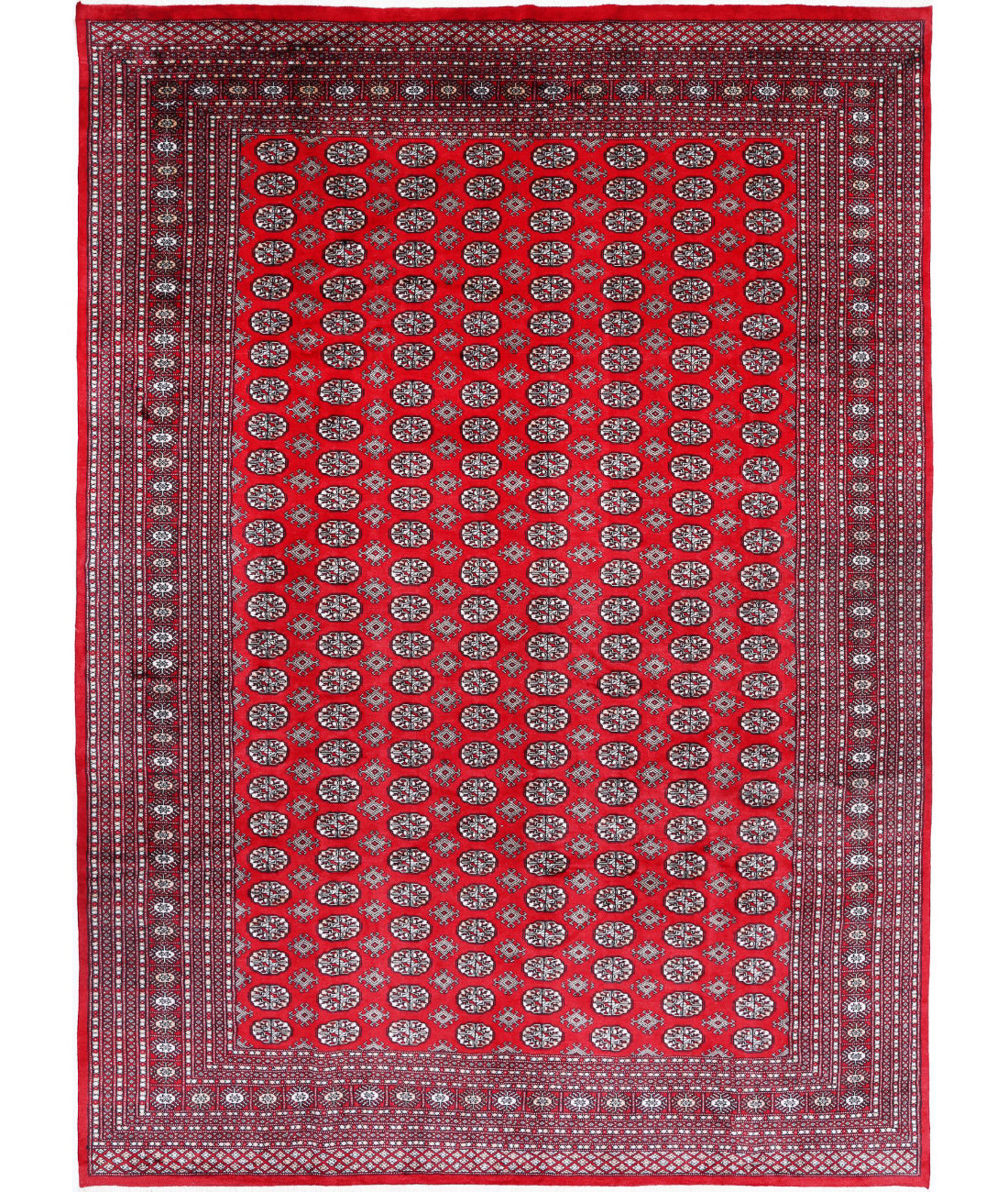 Hand Knotted Tribal Bokhara Wool Rug - 9'11'' x 13'8''