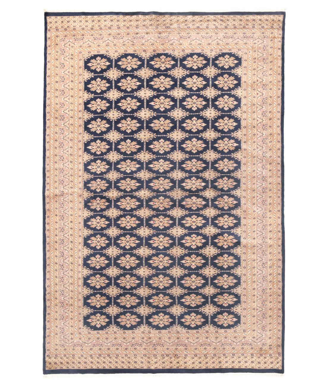 Hand Knotted Bokhara Wool Rug  - 5&#39; 11&quot; X 9&#39; 0&quot;
