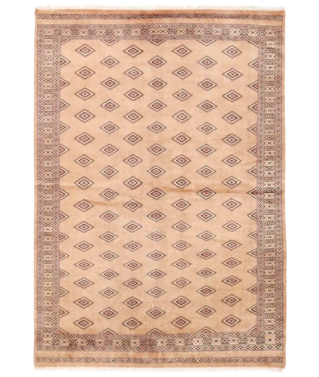 Hand Knotted Bokhara Wool Rug  - 5&#39; 6&quot; X 8&#39; 0&quot;