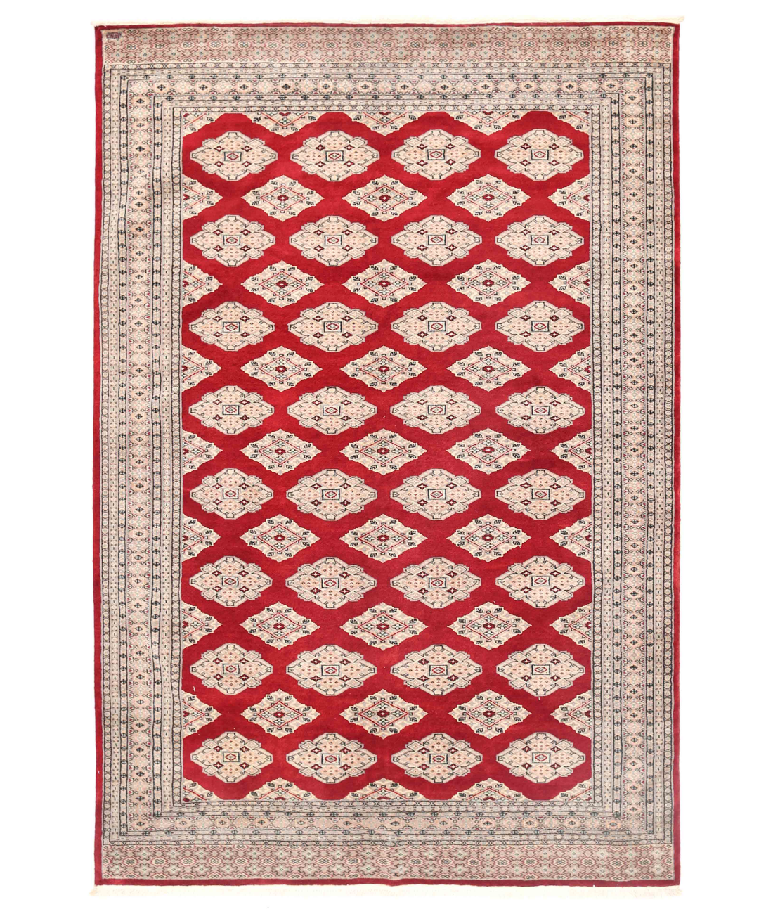 Hand Knotted Bokhara Wool Rug  - 6&#39; 2&quot; X 9&#39; 0&quot;
