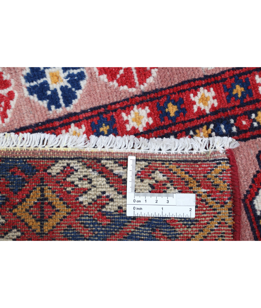 Hand Knotted Tribal Bokhara Wool Rug - 2'4'' x 9'11'' 2'4'' x 9'11'' (70 X 298) / Peach / Red