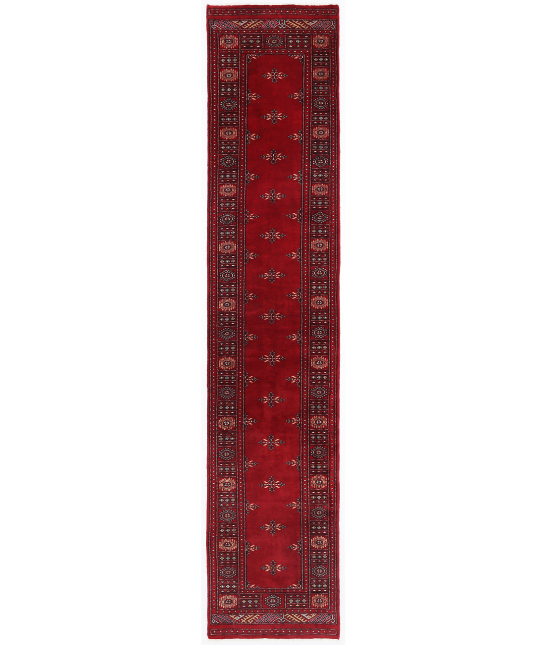 Hand Knotted Bokhara Wool Rug  - 2&#39; 6&quot; X 12&#39; 2&quot;