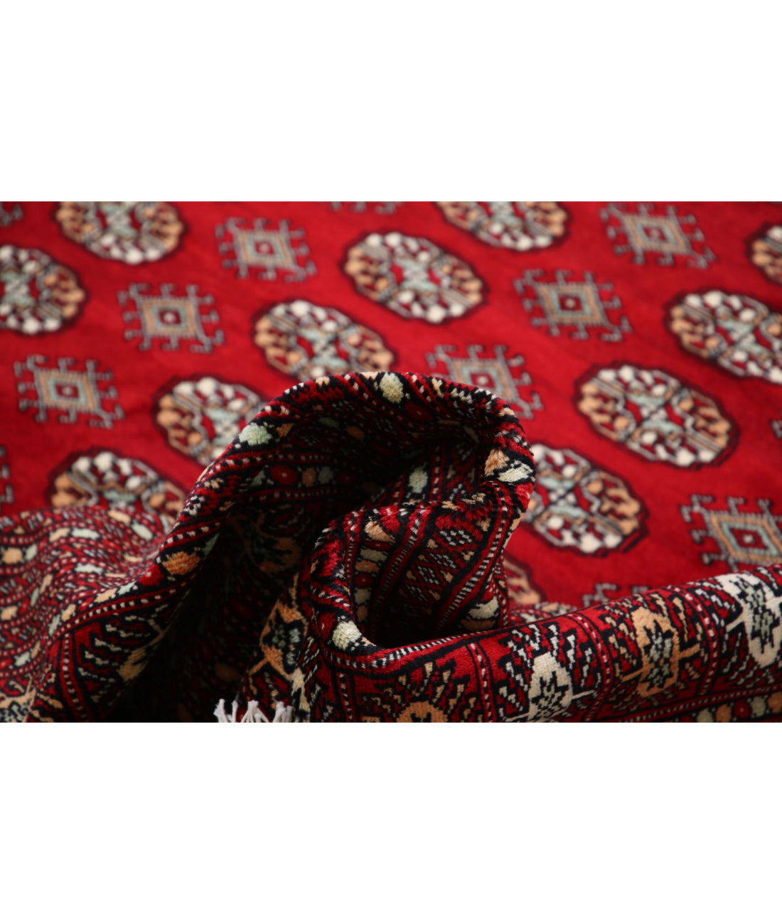 Alfombra tribal de lana Bokhara anudada a mano - 12'3'' x 17'6''