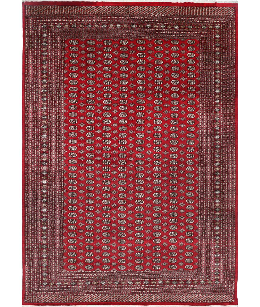 Alfombra tribal de lana Bokhara anudada a mano - 12'3'' x 17'6''