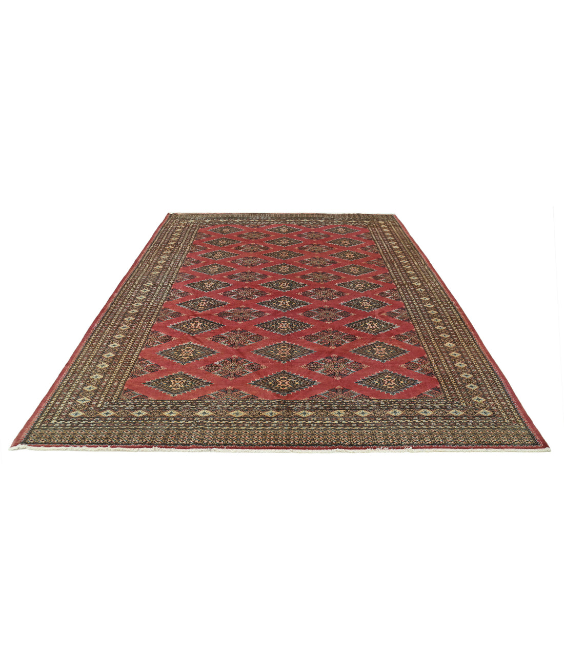 Hand Knotted Tribal Bokhara Wool Rug - 8'1'' x 10'4'' 8'1'' x 10'4'' (243 X 310) / Pink / Ivory