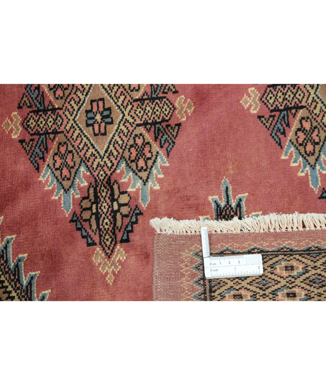Hand Knotted Tribal Bokhara Wool Rug - 8'1'' x 10'4'' 8'1'' x 10'4'' (243 X 310) / Pink / Ivory