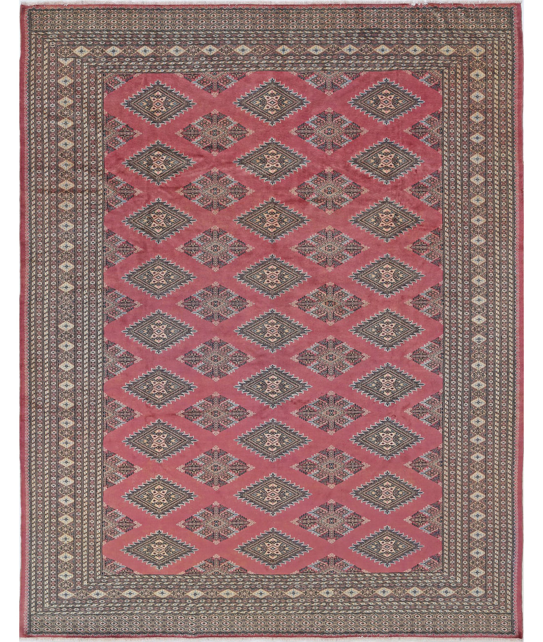Hand Knotted Tribal Bokhara Wool Rug - 8'1'' x 10'4''
