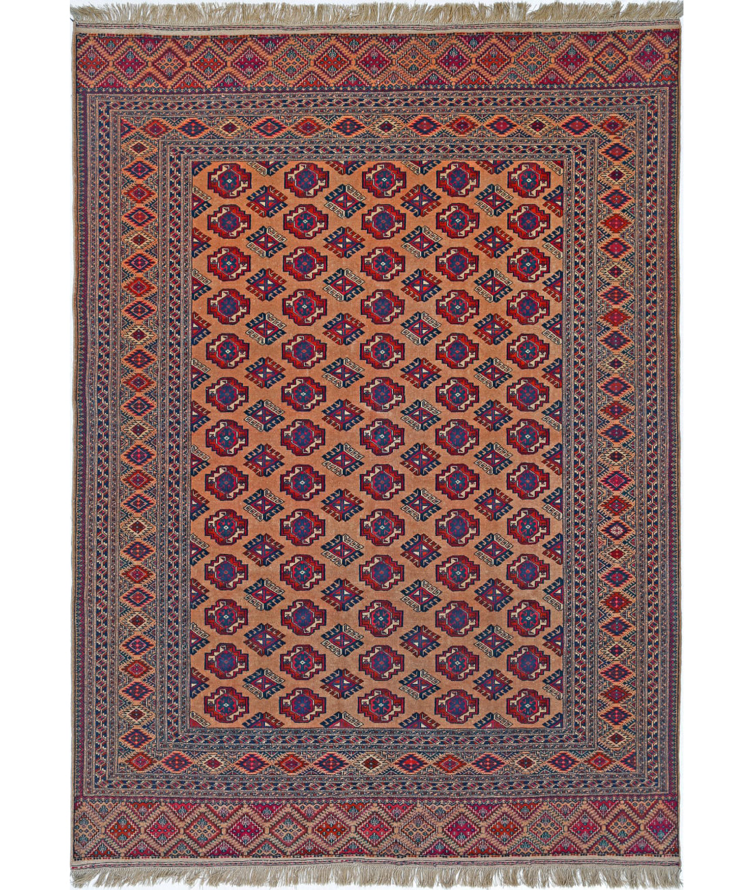 Hand Knotted Bokhara Wool Rug - 6'3'' x 8'6''