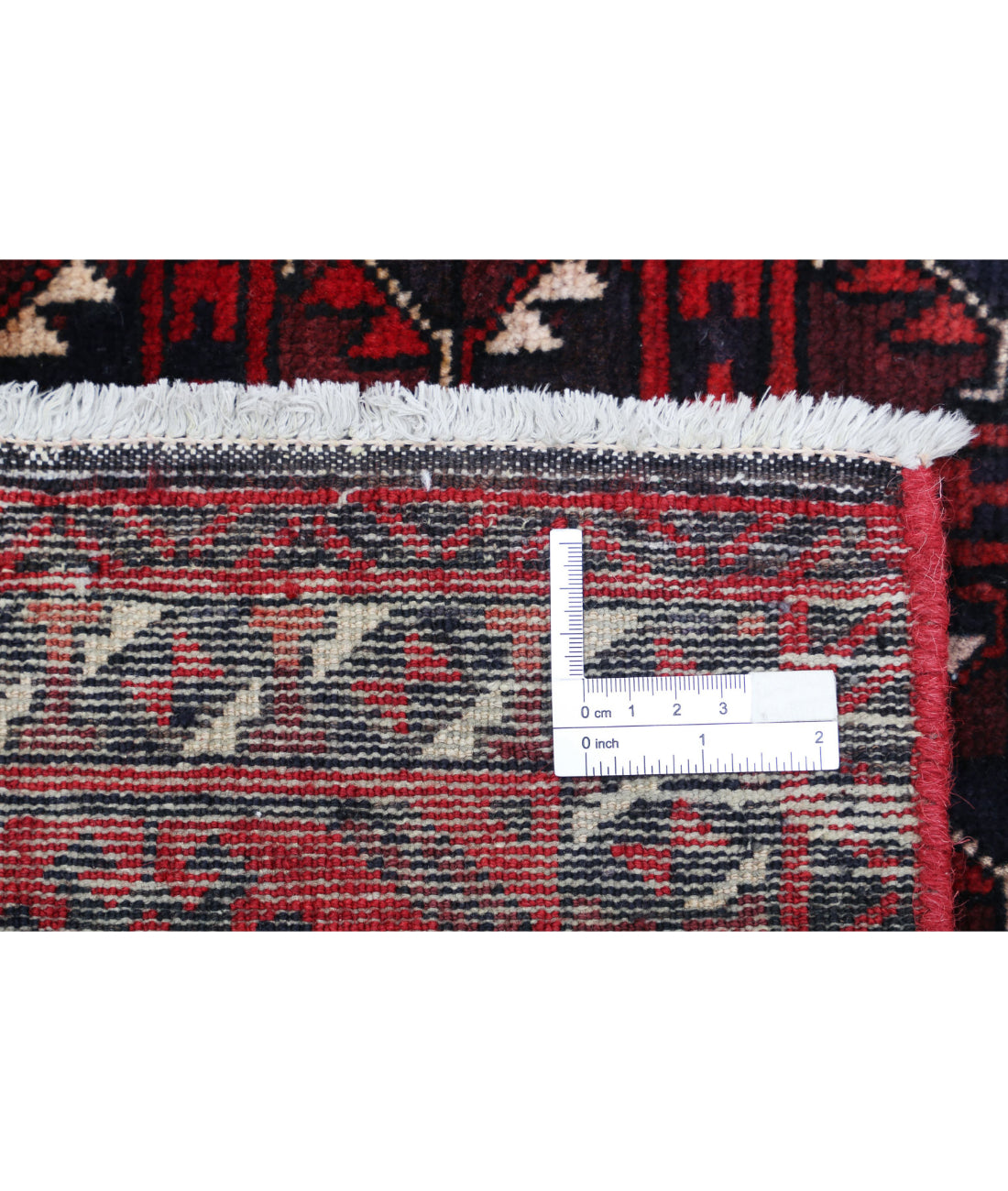 Hand Knotted Tribal Bokhara Wool Rug - 4'7'' x 7'7'' 4'7'' x 7'7'' (138 X 228) / Red / Blue