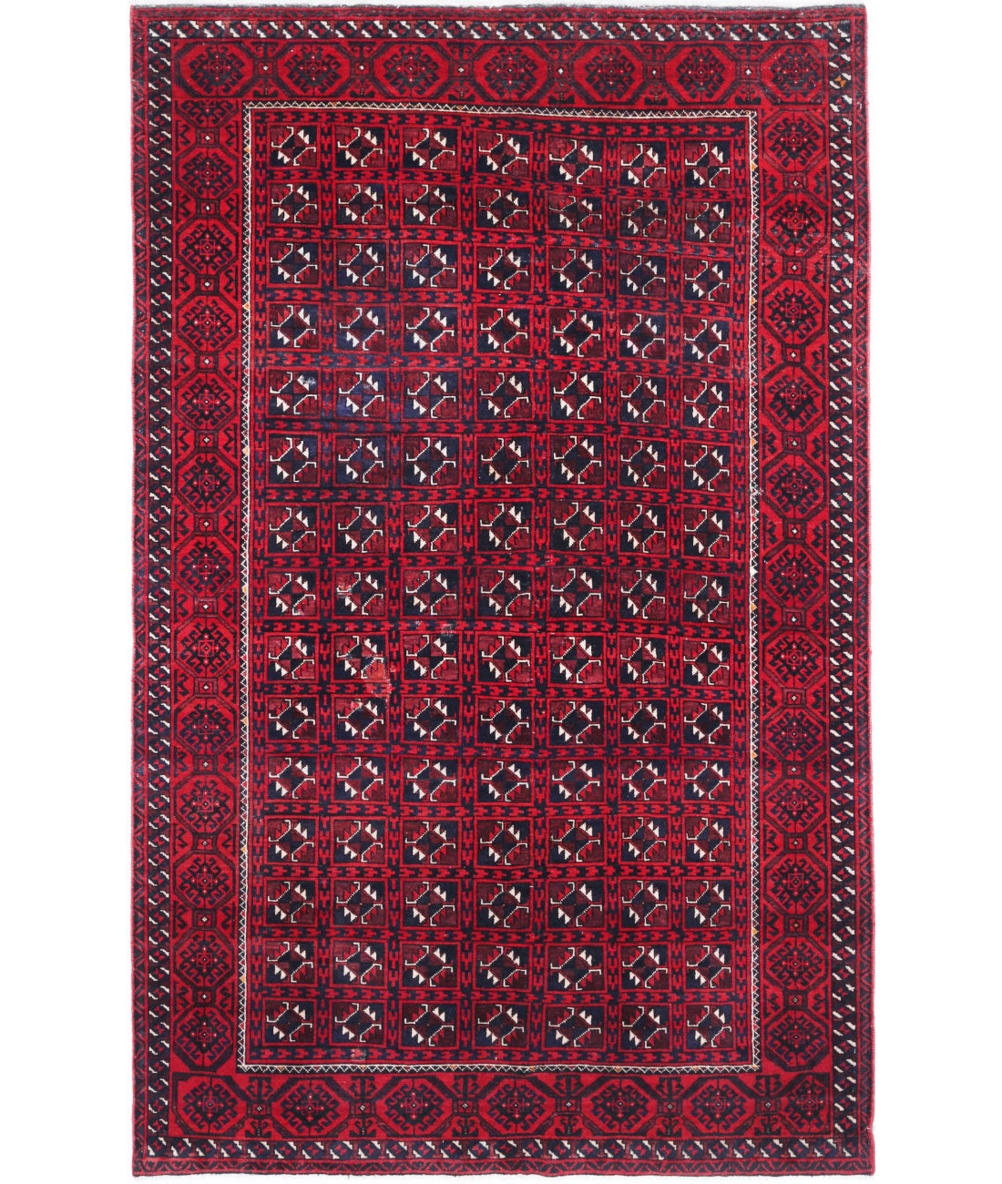Hand Knotted Tribal Bokhara Wool Rug - 4'7'' x 7'7''