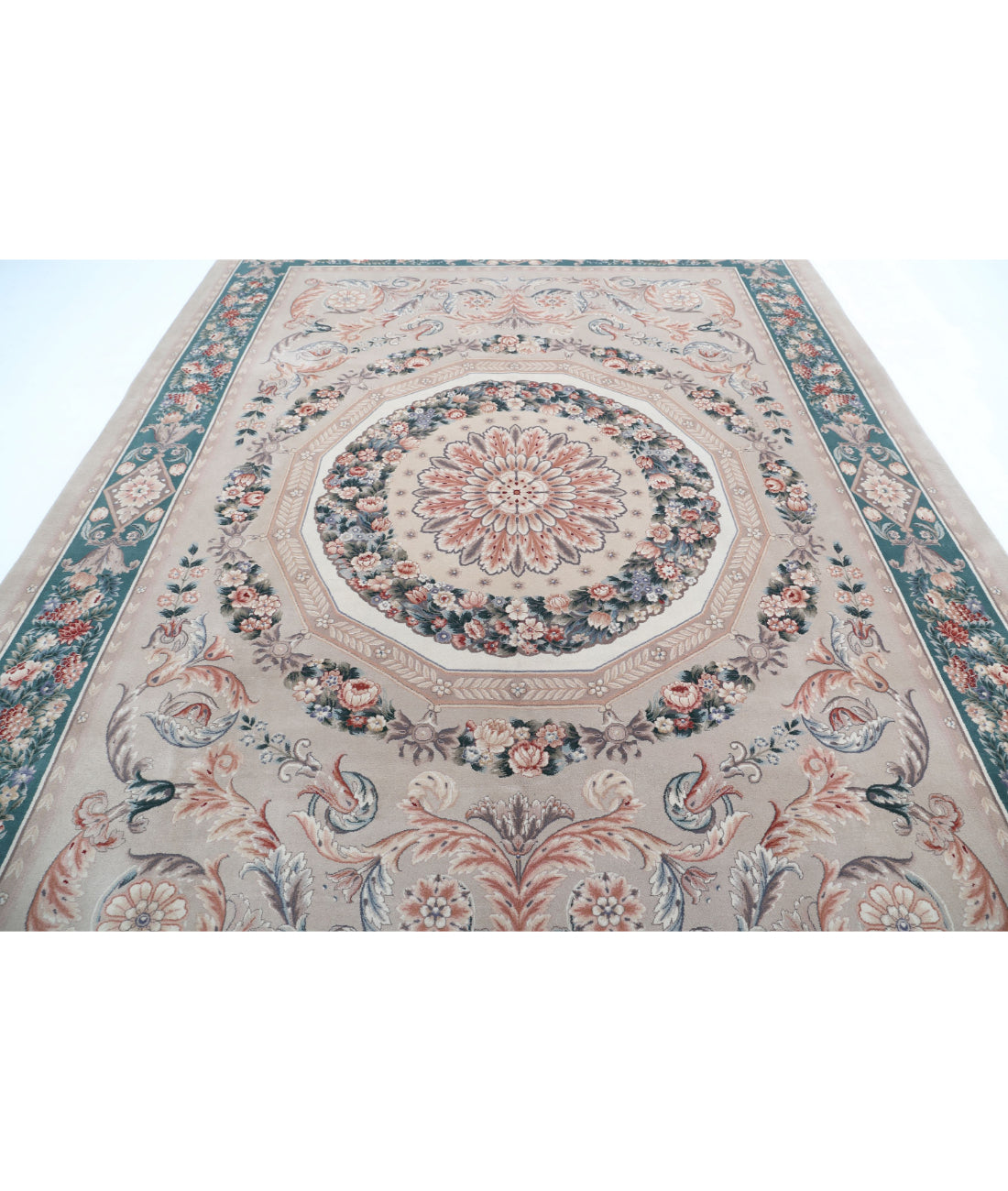 Hand Knotted Chinese Wool Rug - 8'11'' x 12'1'' 8'11'' x 12'1'' (175 X 300) / Brown / N/A