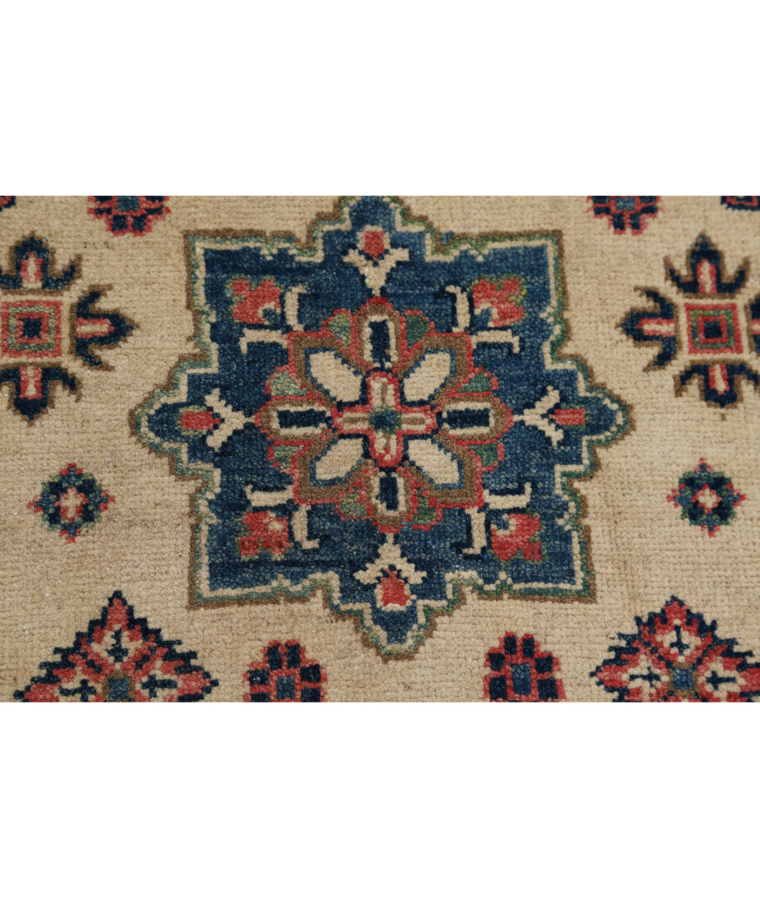 Alfombra tribal de lana kazaja anudada a mano - 6'7'' x 9'5''