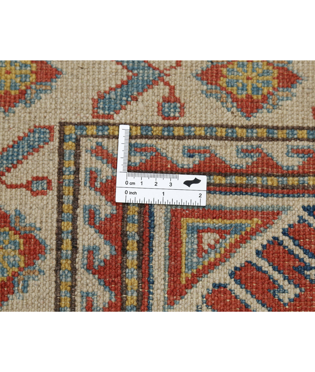 Alfombra tribal de lana kazaja anudada a mano - 2'9'' x 8'5''