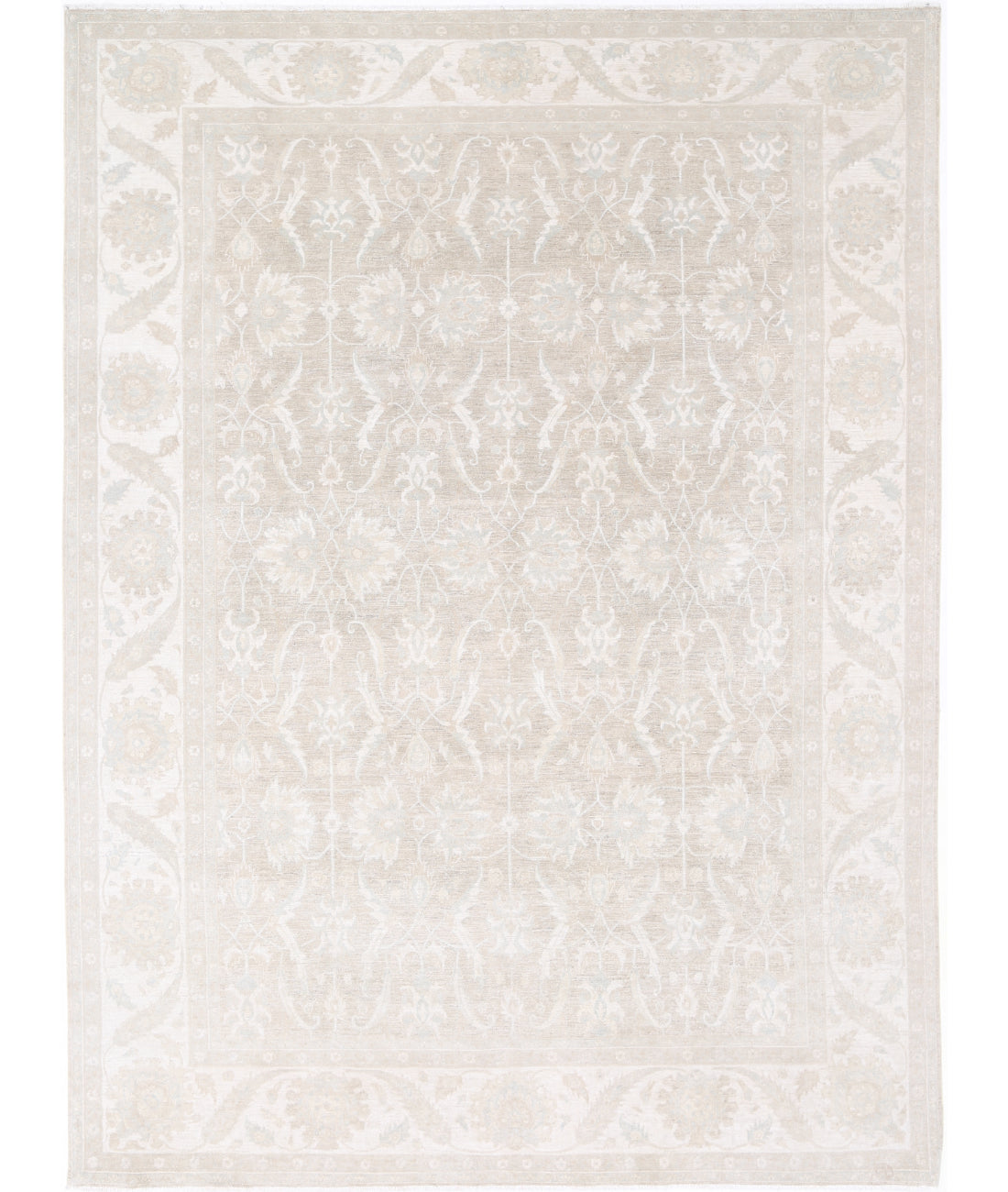 Hand Knotted Fine Serenity Wool Rug - 8&#39;7&#39;&#39; x 11&#39;9&#39;&#39; 8&#39; 7&quot; X 11&#39; 9&quot; (262 X 358) / Taupe / Ivory
