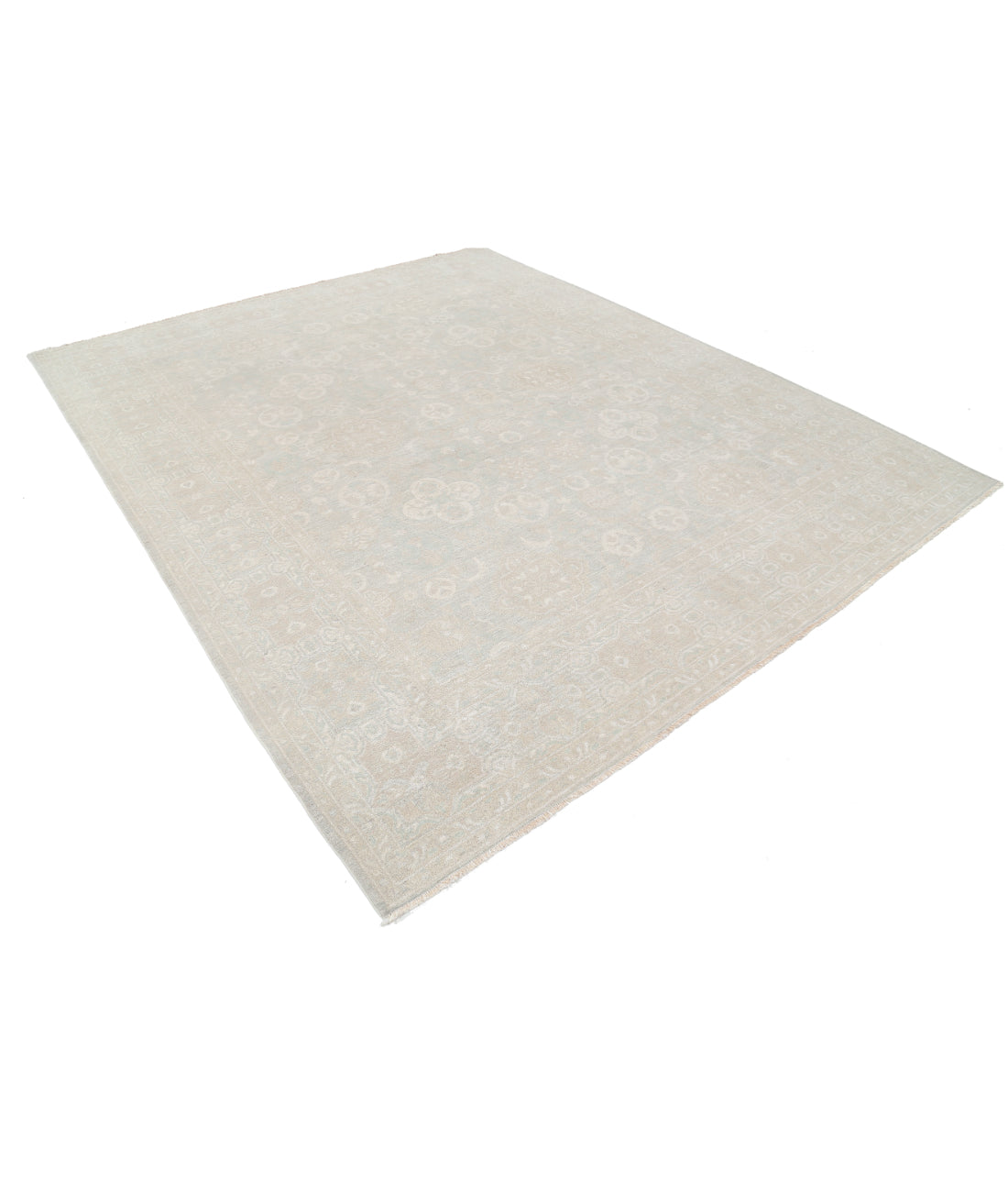 Hand Knotted Fine Serenity Wool Rug - 8'4'' x 9'11'' 8' 4" X 9' 11" (254 X 302) / Green / Taupe