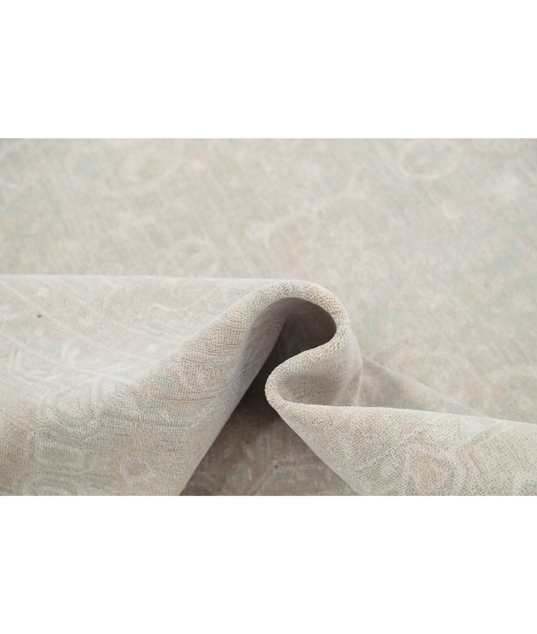 Hand Knotted Fine Serenity Wool Rug - 8'4'' x 9'11'' 8' 4" X 9' 11" (254 X 302) / Green / Taupe