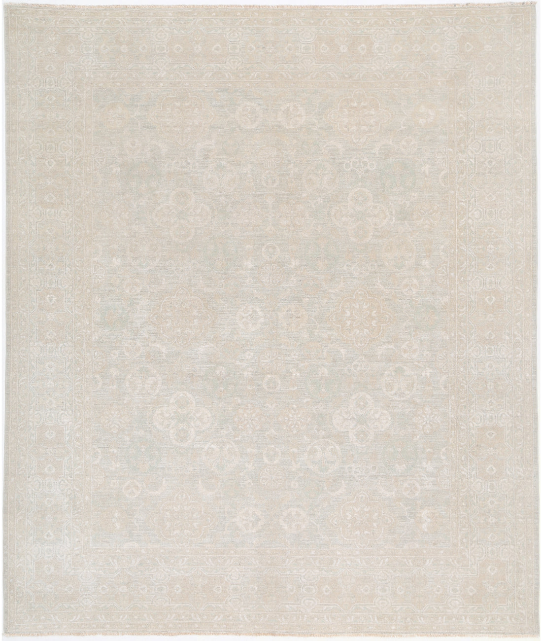 Hand Knotted Fine Serenity Wool Rug - 8&#39;4&#39;&#39; x 9&#39;11&#39;&#39; 8&#39; 4&quot; X 9&#39; 11&quot; (254 X 302) / Green / Taupe