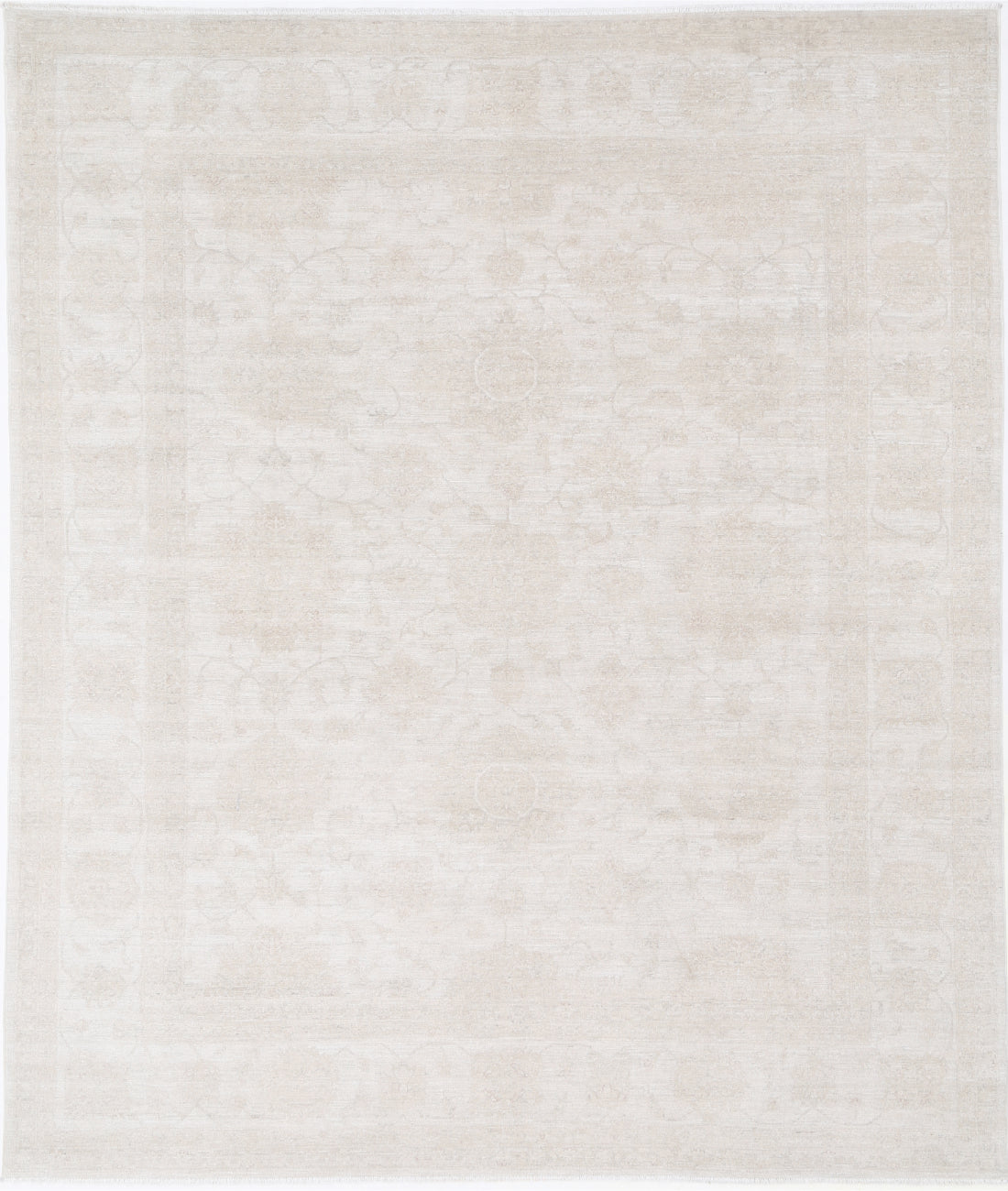 Hand Knotted Fine Serenity Wool Rug - 8'3'' x 9'7'' 8' 3" X 9' 7" (251 X 292) / Ivory / Ivory