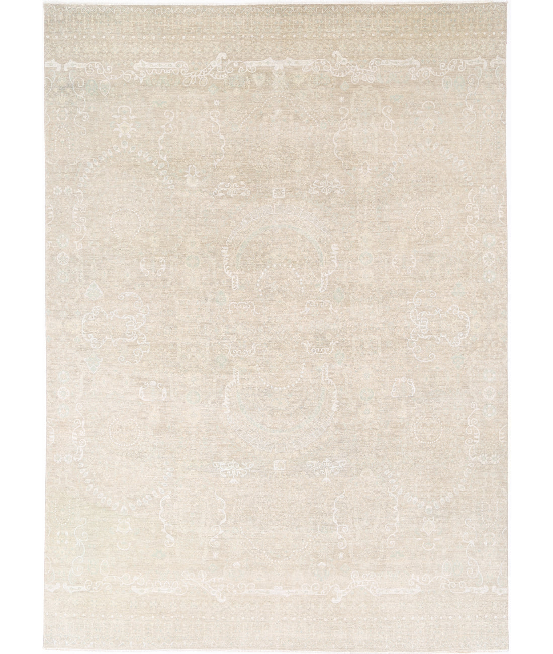Hand Knotted Fine Serenity Wool Rug - 9&#39;9&#39;&#39; x 13&#39;8&#39;&#39; 9&#39; 9&quot; X 13&#39; 8&quot; (297 X 417) / Taupe / Ivory