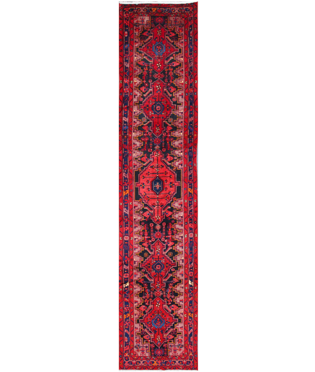 Hand Knotted Hamadan Wool Rug  - 3&#39; 6&quot; X 16&#39; 6&quot;