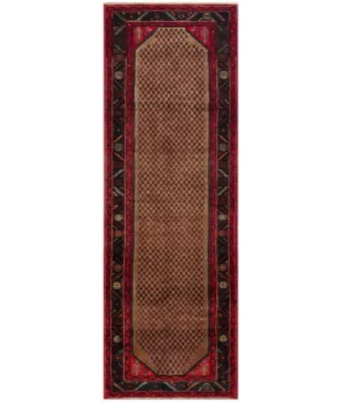 Hand Knotted Hamadan Wool Rug  - 3' 8" X 13' 0"
