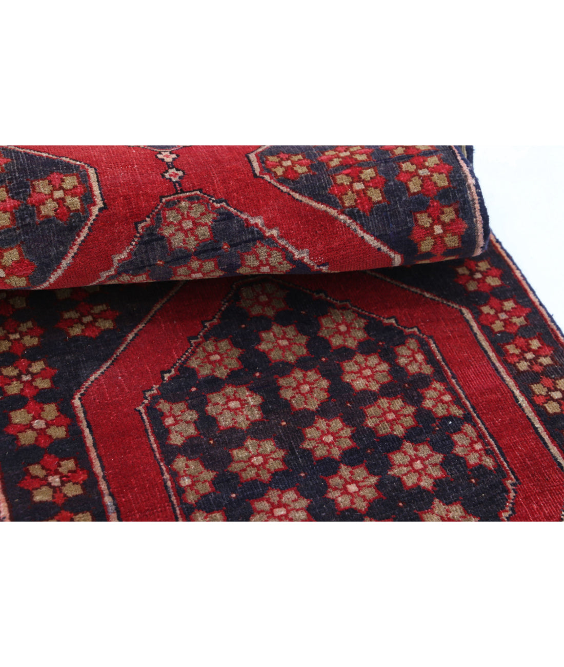 Hand Knotted Persian Hamadan Wool Rug - 2'0'' x 11'6'' 2'0'' x 11'6'' (60 X 345) / Black / Red