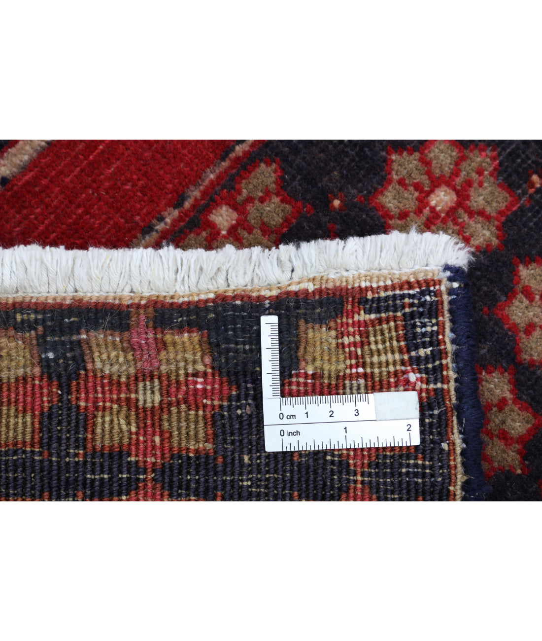 Hand Knotted Persian Hamadan Wool Rug - 2'0'' x 11'6'' 2'0'' x 11'6'' (60 X 345) / Black / Red