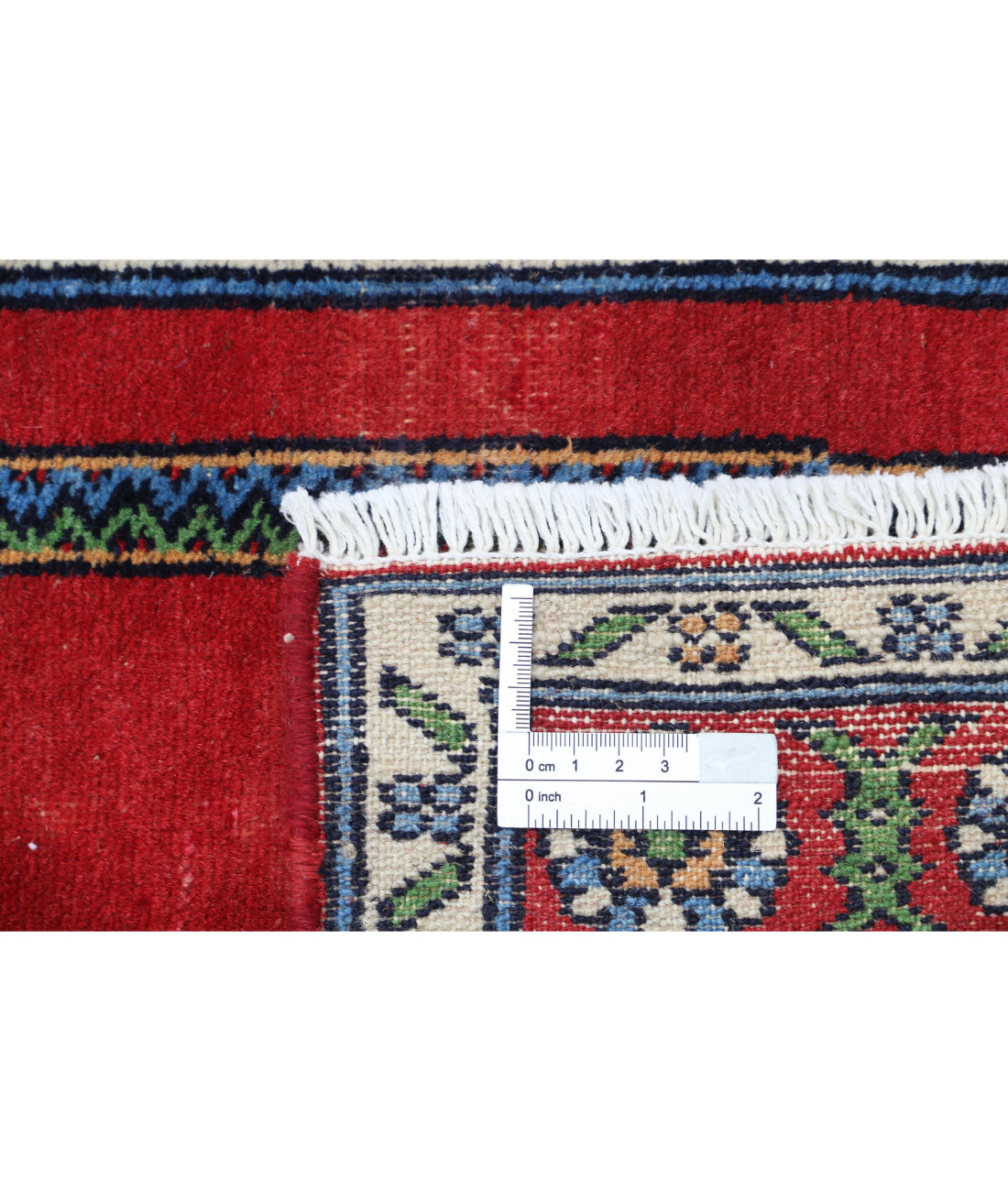 Hand Knotted New Traditional Prayer Wool Rug - 1'10'' x 3'1'' 1'10'' x 3'1'' (90 X 90) / Red / Ivory