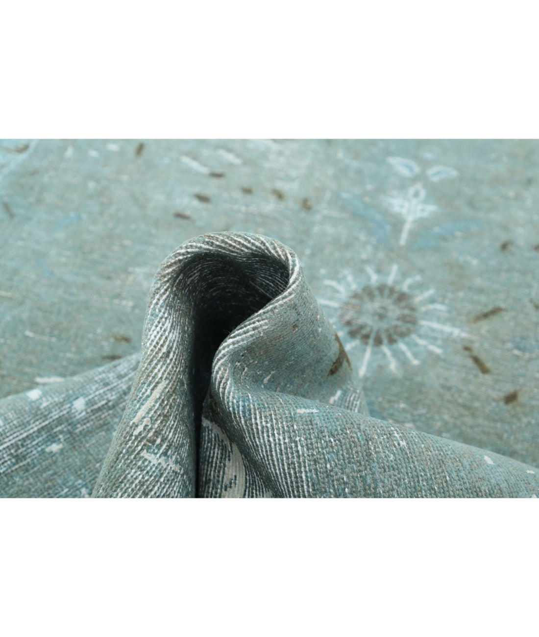 Hand Knotted Vintage Persian Hamadan Wool Rug - 3'5'' x 9'4'' 3'5'' x 9'4'' (103 X 280) / Teal / Blue