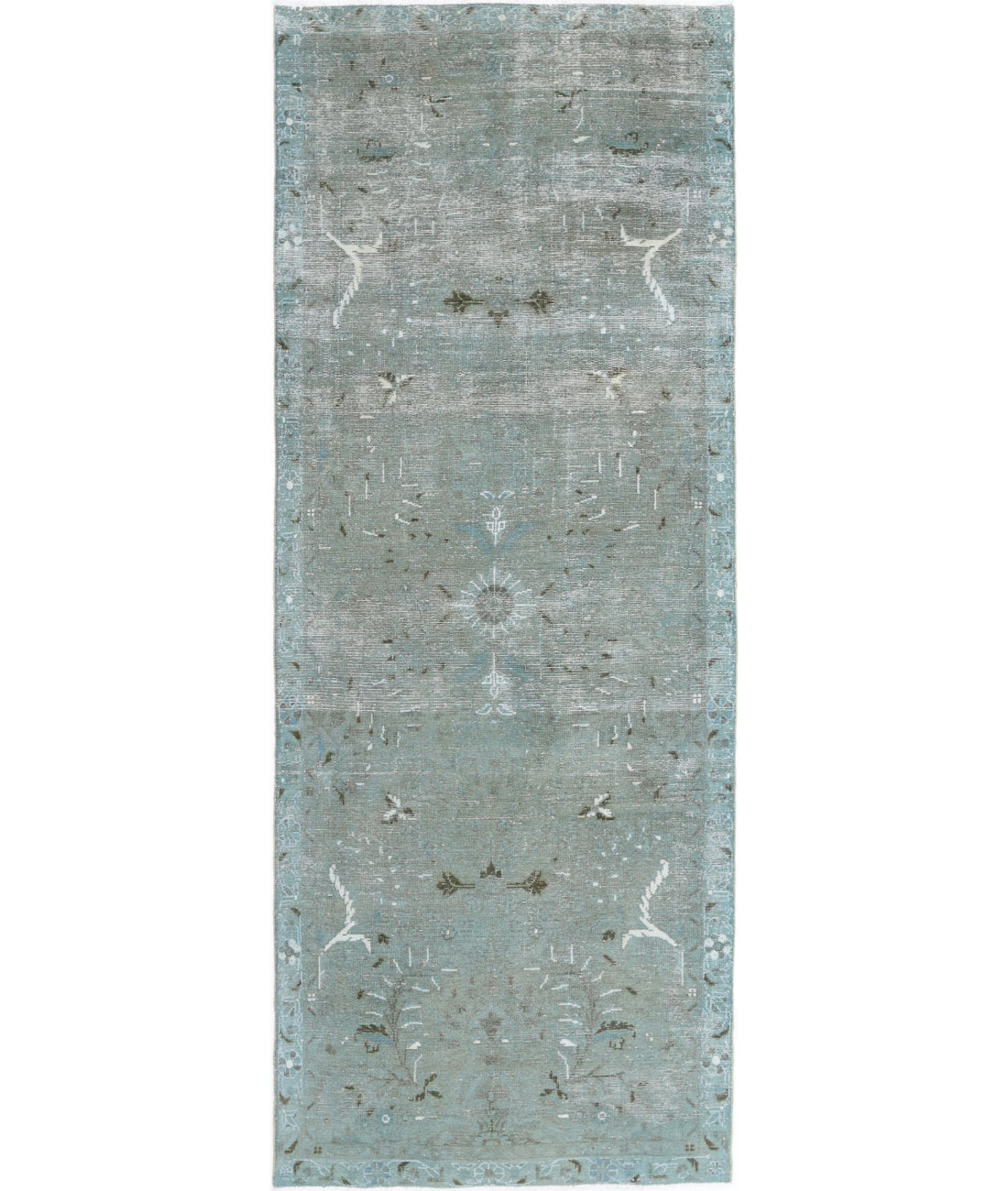 Hand Knotted Vintage Wool Rug - 3'5'' x 9'4''