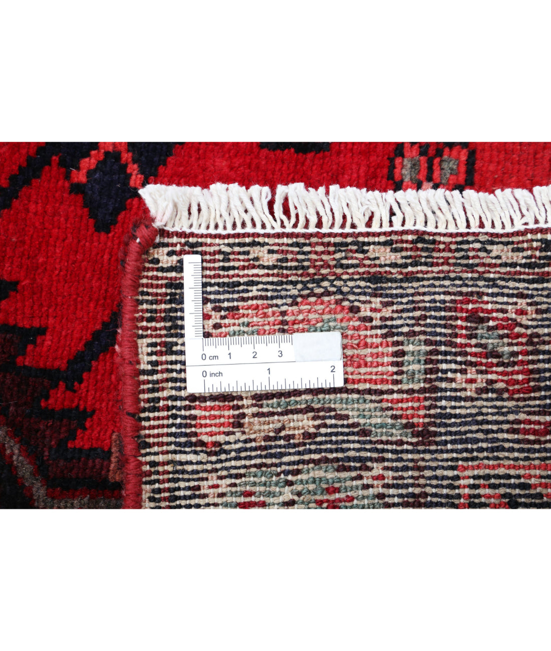 Hand Knotted Persian Hamadan Wool Rug - 3'7'' x 9'10'' 3'7'' x 9'10'' (108 X 295) / Red / Black