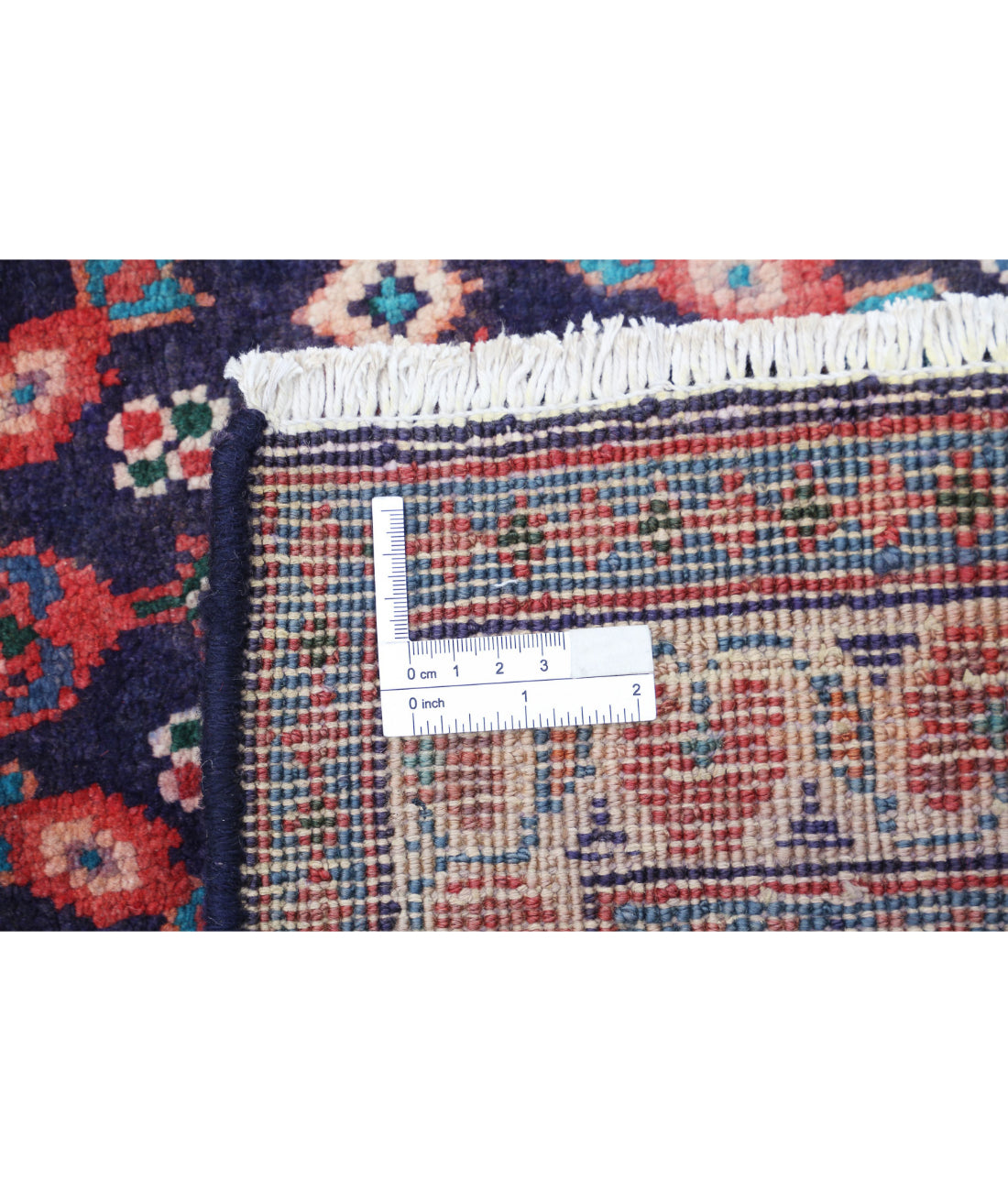 Hand Knotted Oriental Hamadan Wool Rug - 3'8'' x 10'4''