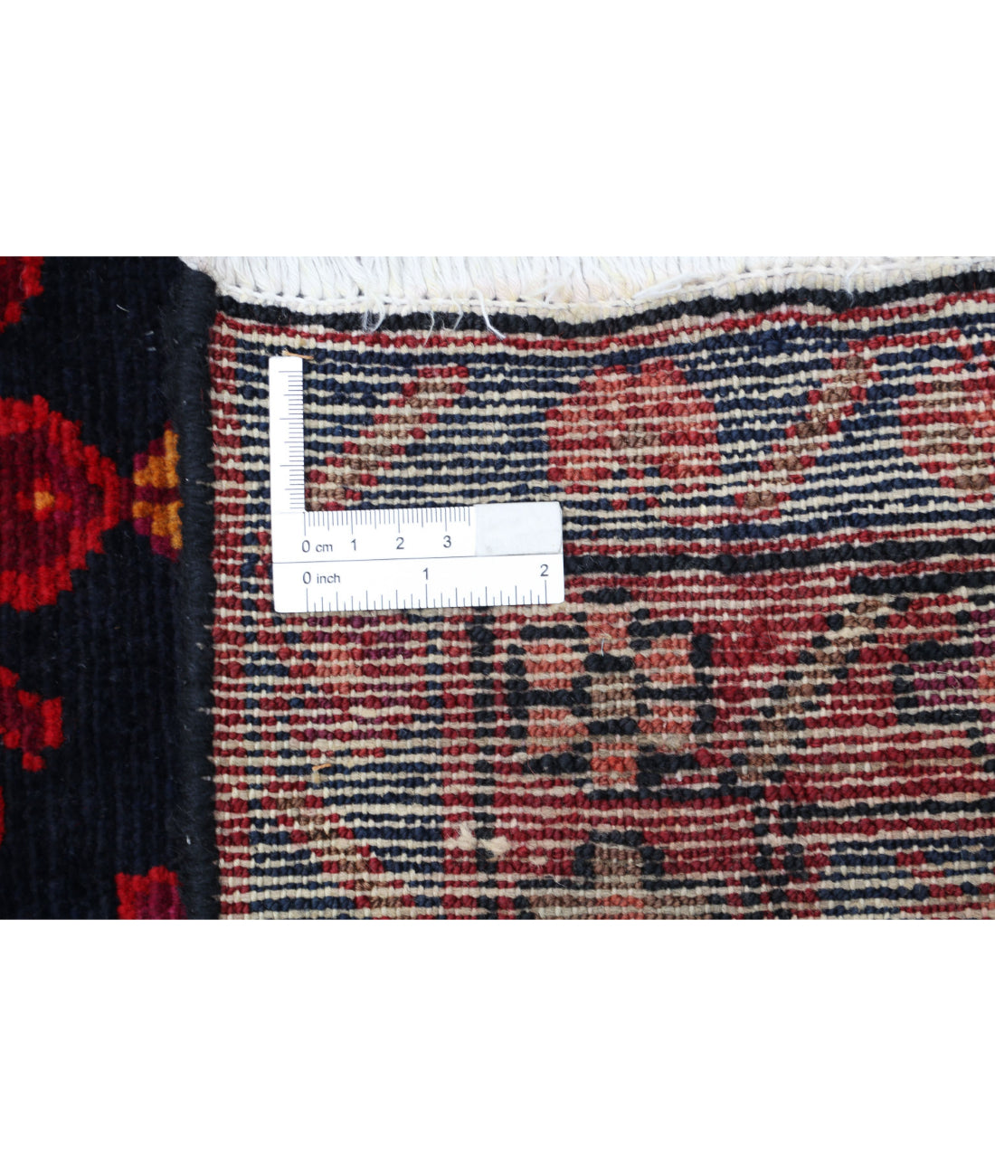 Hand Knotted Persian Hamadan Wool Rug - 3'8'' x 10'0'' 3'8'' x 10'0'' (110 X 300) / Black / Red
