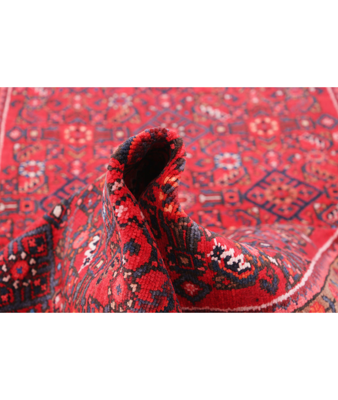 Hand Knotted Persian Hamadan Wool Rug - 3'10'' x 17'0'' 3'10'' x 17'0'' (115 X 510) / Red / Black