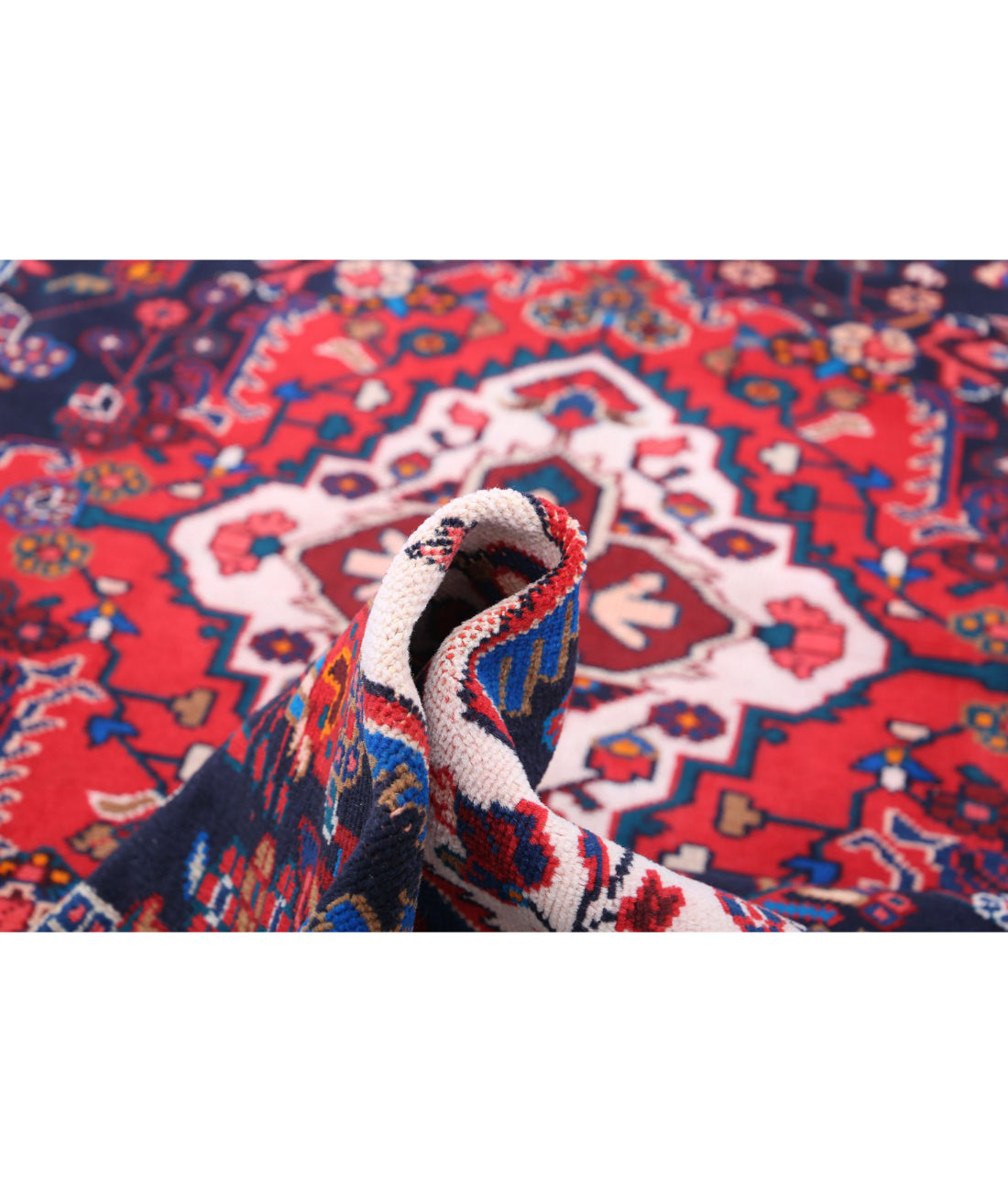 Hand Knotted Persian Hamadan Wool Rug - 5'5'' x 9'10'' 5'5'' x 9'10'' (163 X 295) / Black / Blue