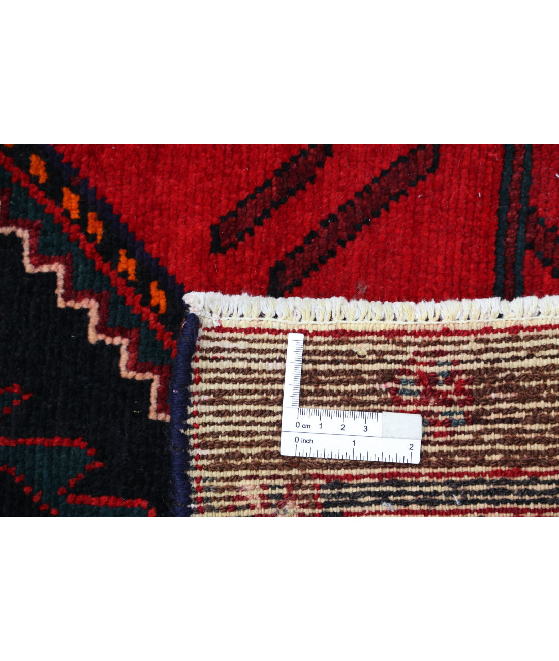 Hand Knotted Persian Hamadan Wool Rug - 5'3'' x 10'4'' 5'3'' x 10'4'' (158 X 310) / Black / Red