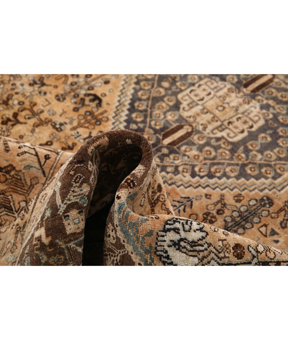 Hand Knotted Vintage Persian Hamadan Wool Rug - 4'10'' x 7'9'' 4'10'' x 7'9'' (145 X 233) / Rust / Grey