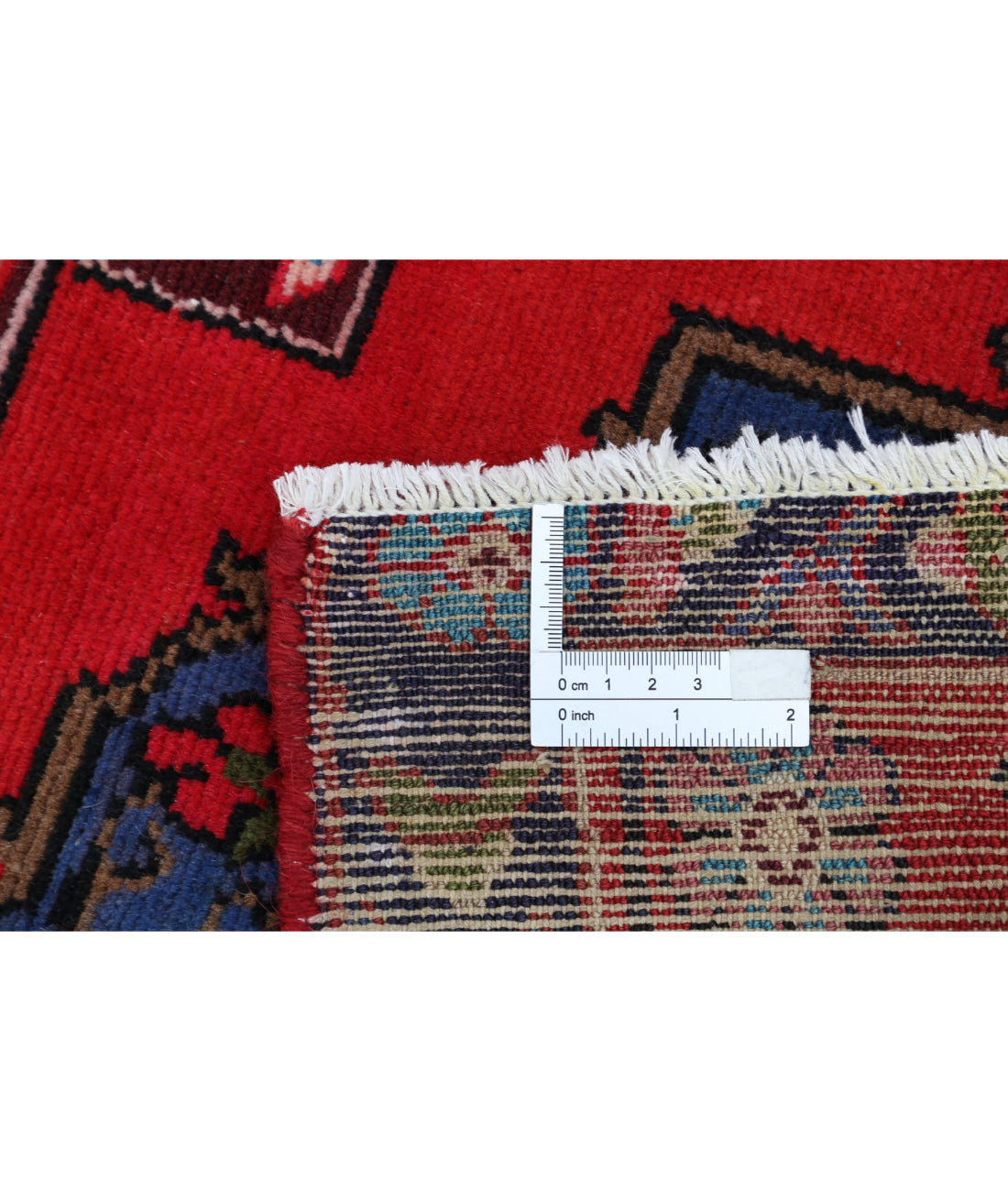 Hand Knotted Persian Hamadan Wool Rug - 4'10'' x 9'0'' 4'10'' x 9'0'' (145 X 270) / Red / Blue