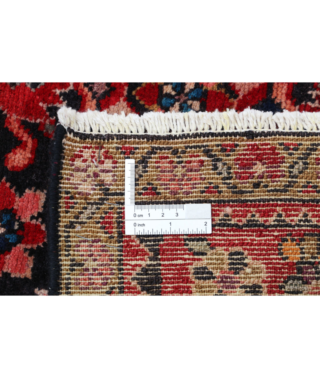 Hand Knotted Persian Hamadan Wool Rug - 6'11'' x 9'11'' 6'11'' x 9'11'' (208 X 298) / Black / Red
