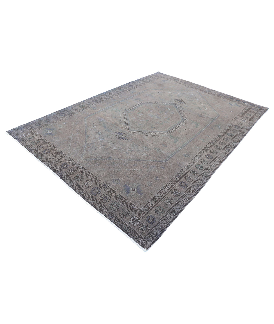 Hand Knotted Transitional Overdye Hamadan Wool Rug - 6'8'' x 9'5'' 6'8'' x 9'5'' (200 X 283) / Brown / Charcoal