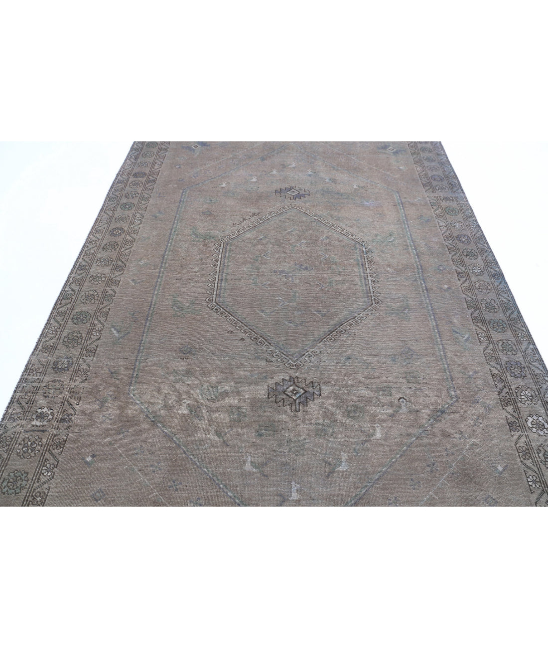 Hand Knotted Transitional Overdye Hamadan Wool Rug - 6'8'' x 9'5'' 6'8'' x 9'5'' (200 X 283) / Brown / Charcoal