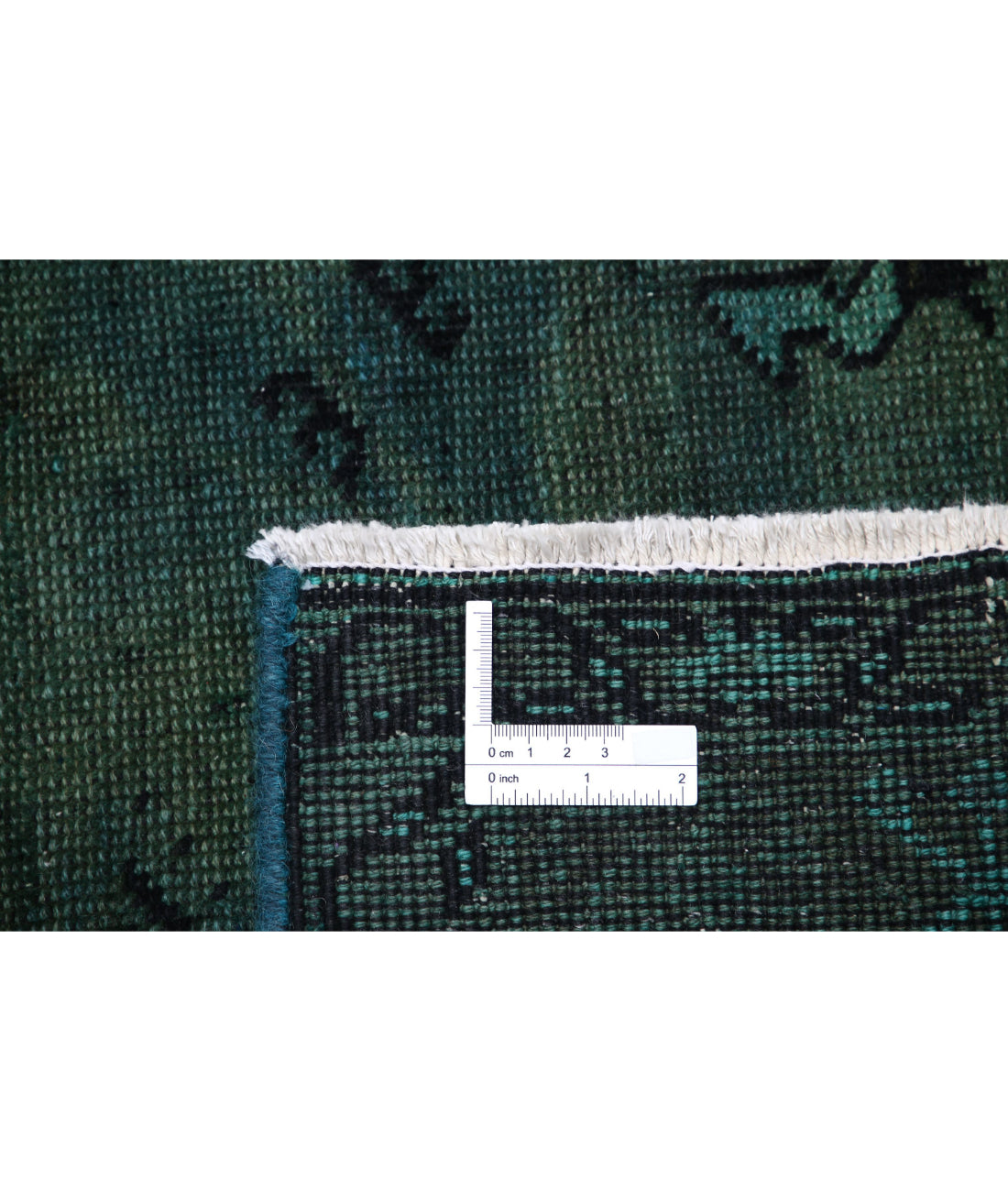 Hand Knotted Transitional Overdye Hamadan Wool Rug - 7'0'' x 9'8'' 7'0'' x 9'8'' (210 X 290) / Green / Charcoal