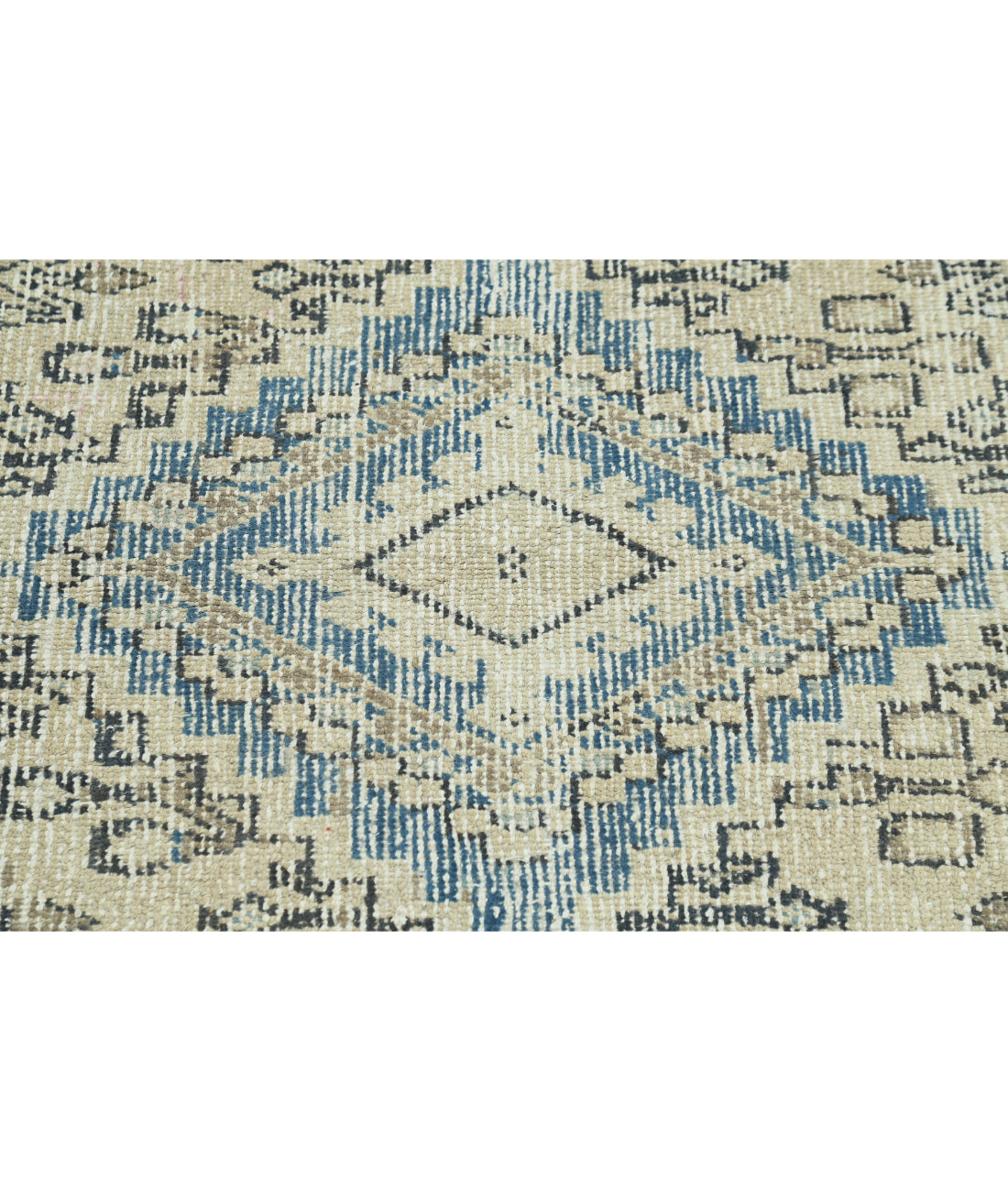 Hand Knotted Vintage Persian Hamadan Wool Rug - 6'10'' x 9'8'' 6'10'' x 9'8'' (205 X 290) / Beige / Grey