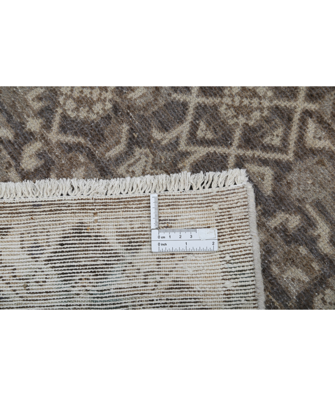 Hand Knotted Vintage Persian Hamadan Wool Rug - 3'3'' x 9'3'' 3'3'' x 9'3'' (98 X 278) / Grey / Ivory