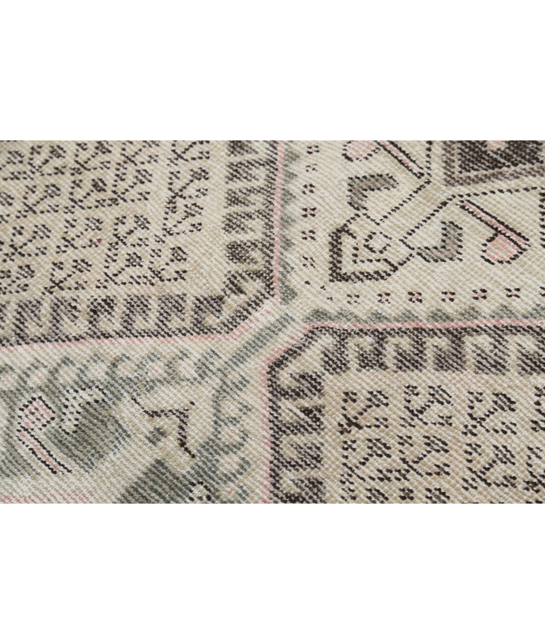 Hand Knotted Vintage Persian Hamadan Wool Rug - 4'10'' x 9'9'' 4'10'' x 9'9'' (145 X 293) / Ivory / Grey