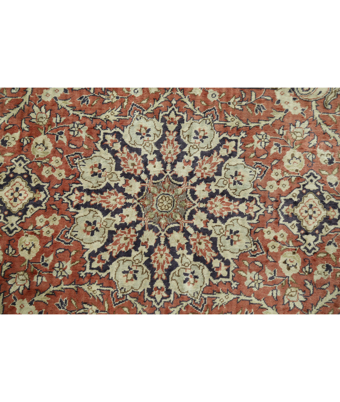 Hand Knotted Masterpiece Hereke Fine Silk & Gold Rug - 2'7'' x 3'11'' 2'7'' x 3'11'' (78 X 118) / Rust / Blue