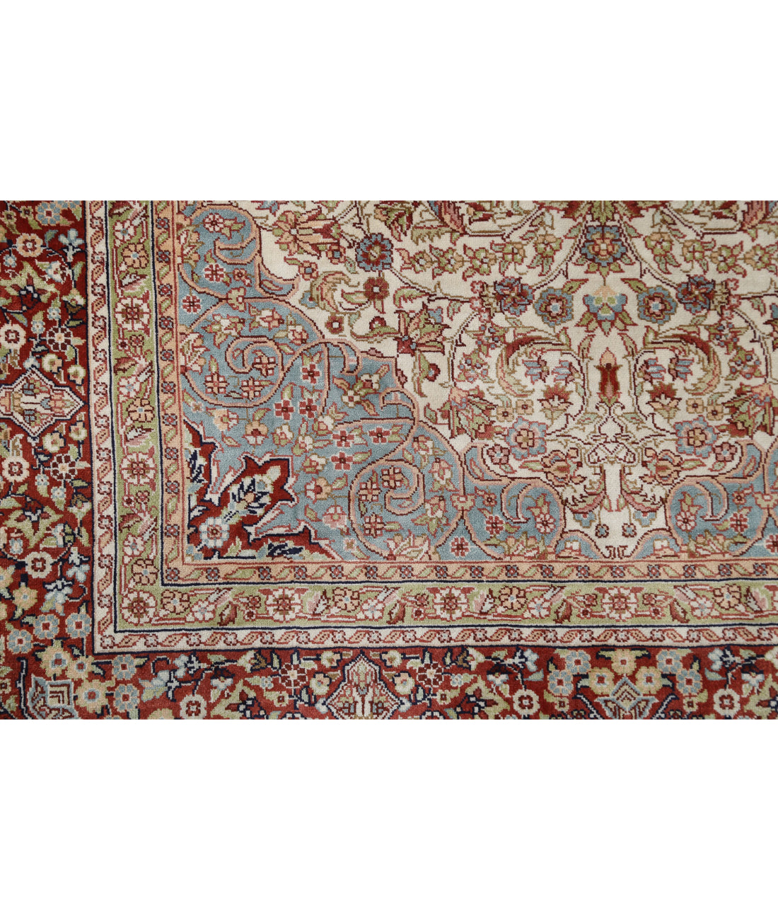 Hand Knotted Masterpiece Hereke Fine Silk Rug - 2'7'' x 4'0'' 2'7'' x 4'0'' (78 X 120) / Ivory / Red