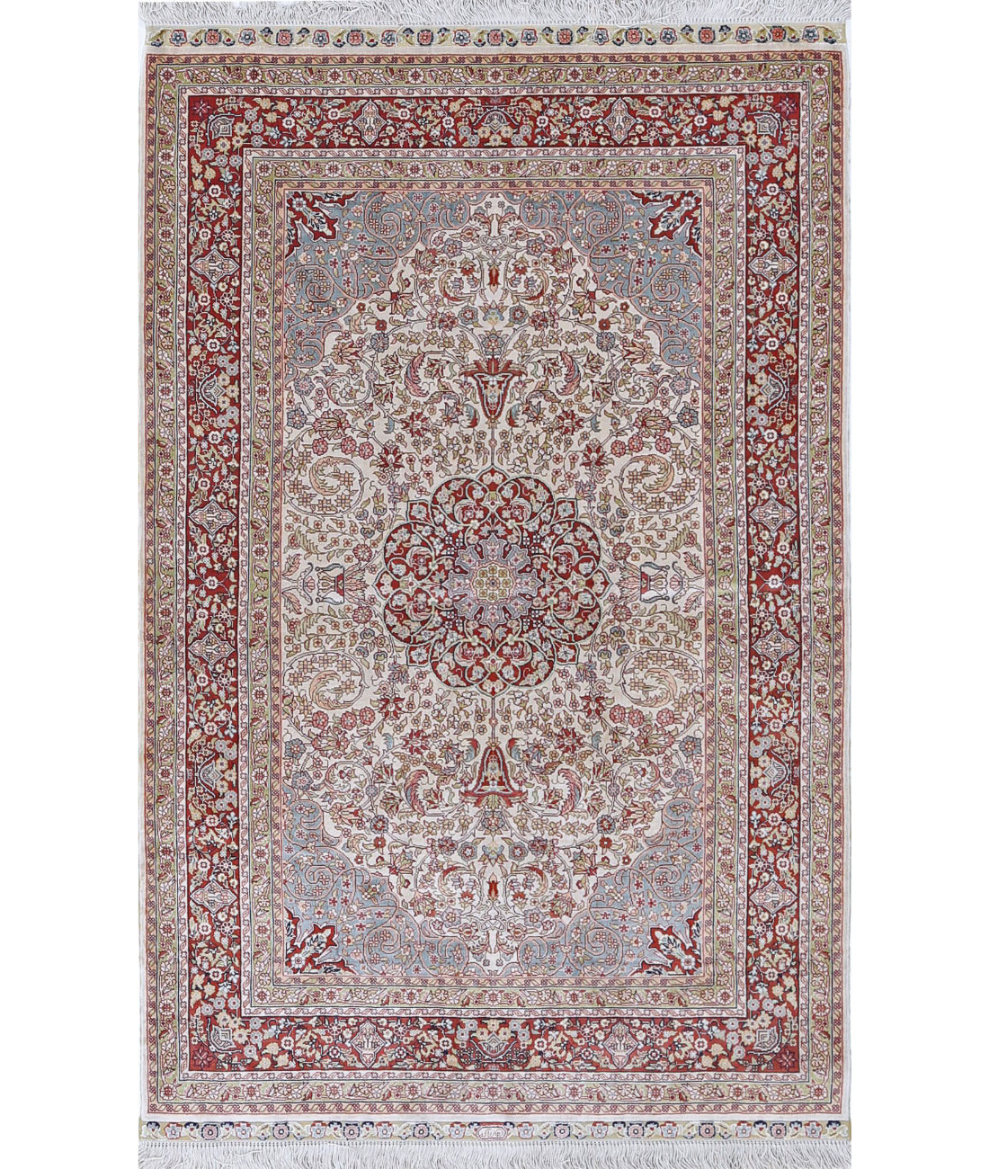 Hand Knotted Masterpiece Hereke Fine Silk Rug - 2'7'' x 4'0''